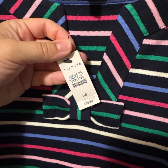 NWT Talbots Striped Short Sleeve Dress XS - Picture 2 of 5